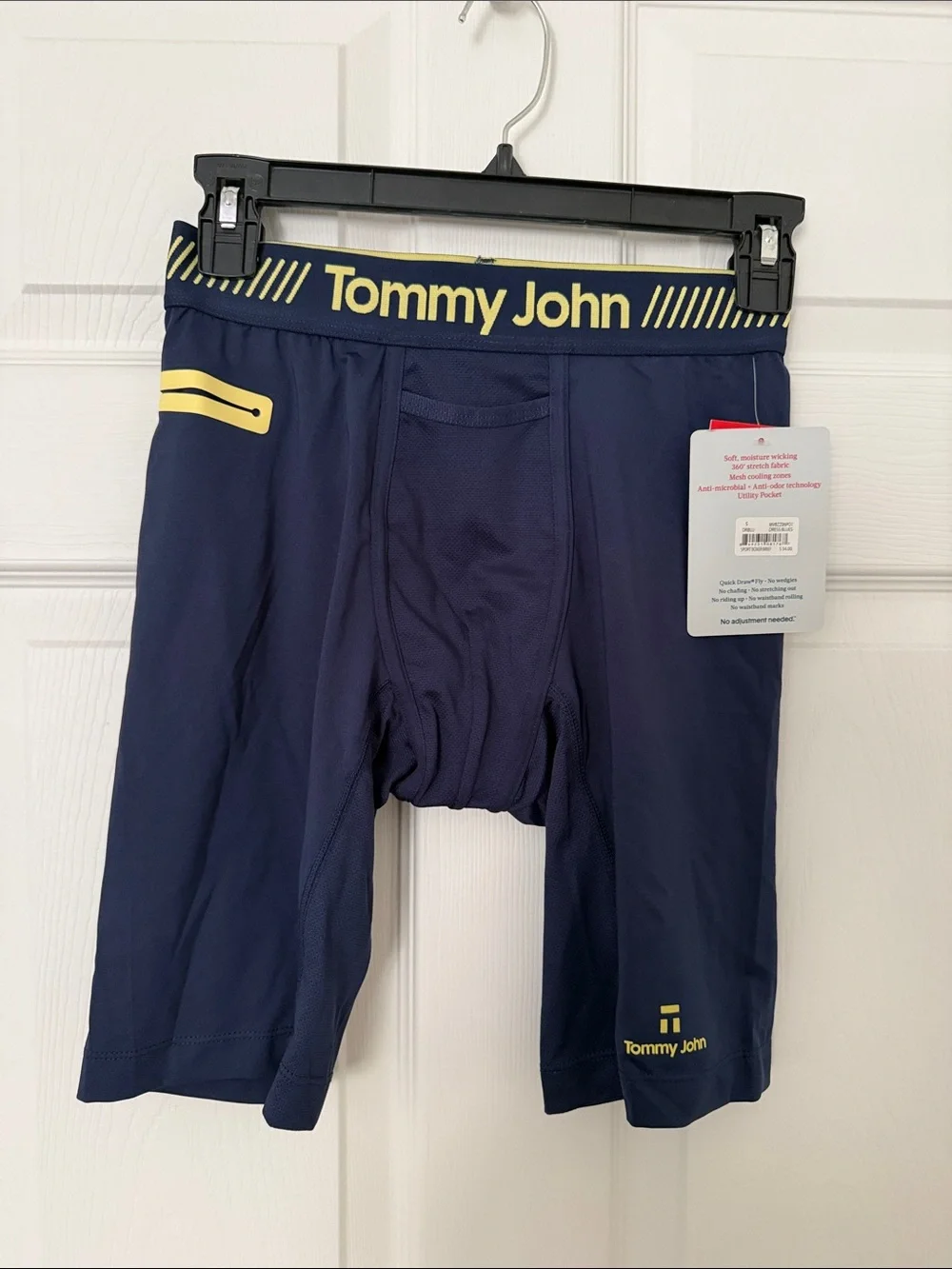 Tommy John Navy Boxer Briefs with Yellow Accents